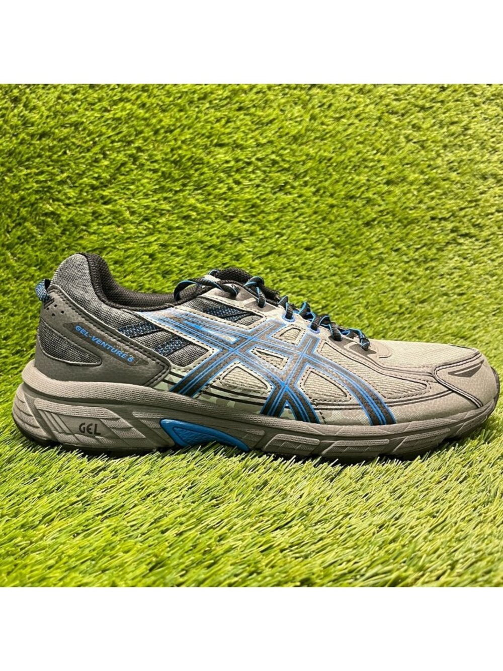 Asics Gel Venture 6 Mens Size 11.5 4E Gray Blue Athletic Running Shoes Sneakers